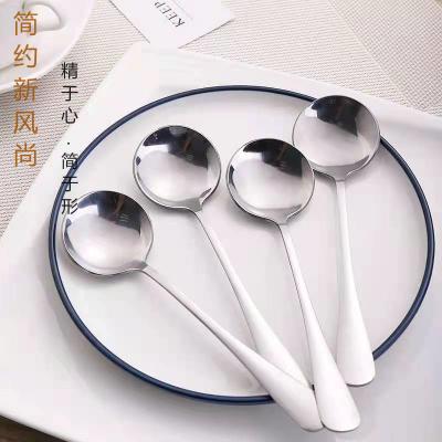 China Sustainable Cost Effective Silver Ice Cream Tarnish Free Tableware Stainless Steel Long Dessert Spoons for sale