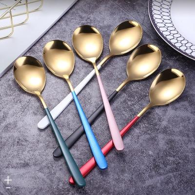 China Wholesale Supplier Small Cake Gold Stainless Steel Spoon Viable Making Unique Dessert for sale