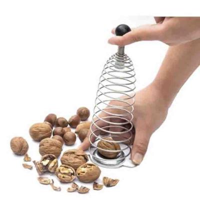 China Viable Manual Spiral Spring Stainless Steel Nut Cookie Sheller Walnut Nutcracker Kitchen Tools for sale