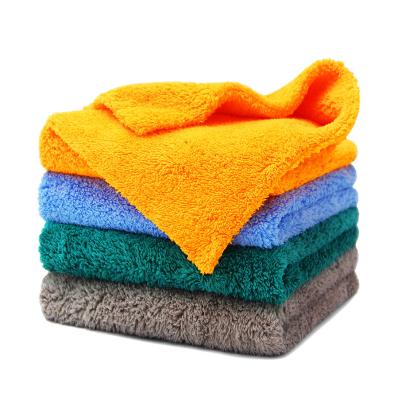 China Factory Wholesale 40*40cm 40*40cm Microfiber 600gsm Car Care Washing Drying Coral Fleece Microfiber QUICK DRY Edgeless Auto Detailing Cleaning Towel for sale