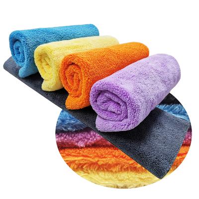 China Factory Wholesale QUICK DRY 30*60cm Automotive Extra Plush Microfiber Fleece Towel Microfiber Fleece 600-1200gsm Coral Car Polishing Towel for sale