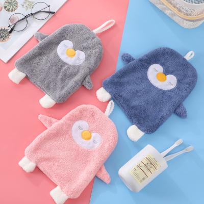 China Wholesale Cheap Cute Animal Shape Towels Hand Cartoon Supplier Soft Absorbent Kitchen Towels Child Safe Punguin For Bathroom for sale