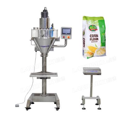 China Semi Automatic Beverage Powder 500g 1kg Spice Filling Machine Tabletop Dry Top Powder Corn Flour Filling Packing Machine for sale