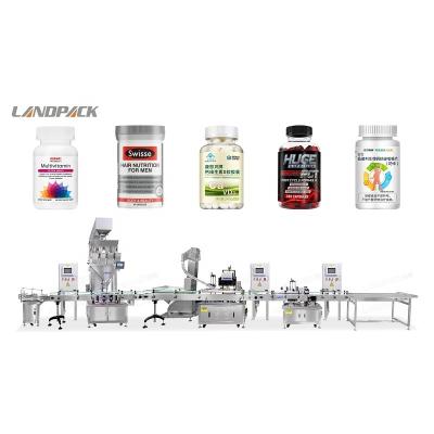 China Food Landpack LD-AF02 Beans Grains Pellet Jar Weighing Filling And Labeling Machine for sale