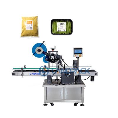 China Automatic food low cost flat surface top side labeling machine bottle box book labeler maker with CE certificate for sale