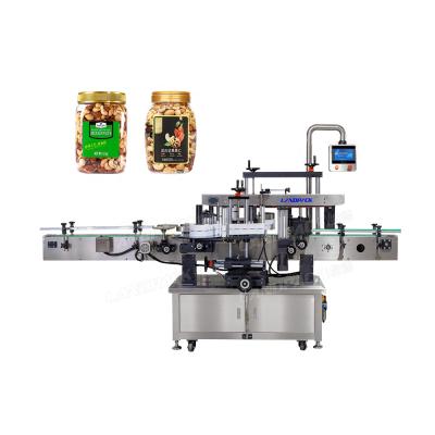 China Food Landpack LFT-PM-00 For Snack Nuts Two Side Round Bottle Double Jars Labeling Machine for sale