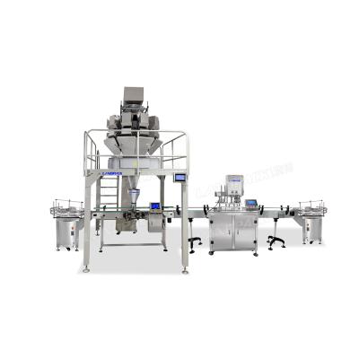 China Hot Sale Food Particle Automatic Weighing Filling Machine for Sugar Ice Candy Tea Rice Nut Cookie Spice Capping and Sealing Labeling for sale