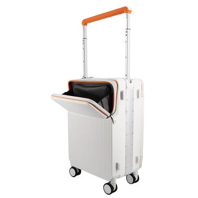 China Long travel 2024 popular New design style All wide trolley luggage full PC Material Travel Luggage for sale