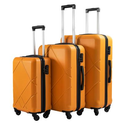 China Long travel High Quality  ABS+PC luggage  3 pcs nested Travel  Suitcase Carry On Luggage Hard Luggage set for sale