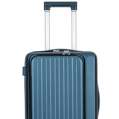 China Long travel 2024 popular PC luggage  front open luggage Travel  Suitcase sale  suitcase front open travel luggage for sale