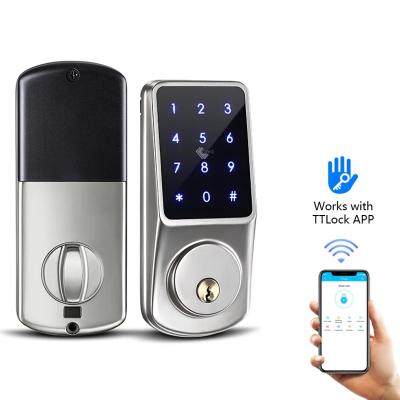 China BLE Zinc Alloy Smart Electronic Door Lock Open With TTLock APP Digital Emergency Key Lock For Home Office Residential School for sale