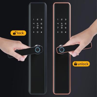 China Yistar Factory Price Aluminum Alloy Mobile WIFI Fingerprint Door Lock TTLock Tuya Smart Biometric Remote Control Key Door Lock for sale