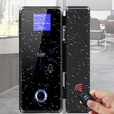 China 2000 IP68 Waterproof Glass Door Lock Fingerprint Electronic Door Locks With Touch Screen Smart Door Access Control System for sale