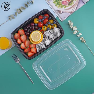 China Eco-Friendly Restaurant Microwavable PP Microwave Food Safe Plastic Boxes Take Out Food Containers With Clear Lid for sale