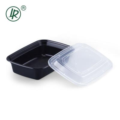 China Microwavable Food Take Out Containers Black Plastic Box Microwavable Plastic Takeout Food Containers With Airtight Lid for sale