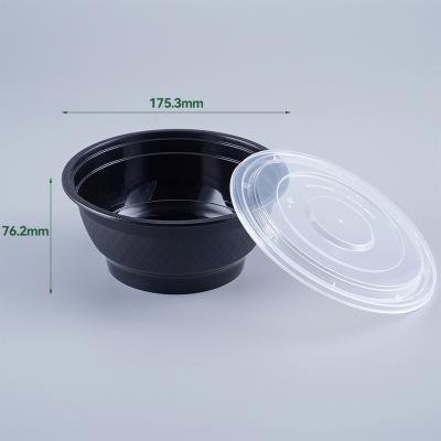 China Factory Supplier Microwavable 38OZ Disposable Noodle Grocery Rolls Plastic Takeout Noodle Container With Leak Proof Lid for sale