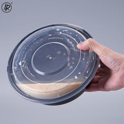 China Factory Supplier 48OZ Round Black Food Container Microwavable Restaurants Microwavable Take Out Food Containers With Lid for sale