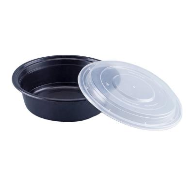 China Microwavable Food Containers 32oz Disposable Plastic Take Out Lunch Food Round Plastic Containers For Restaurants for sale