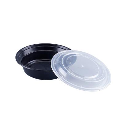 China Wholesale 16OZ Black Microwavable Disposable Meal Boxes Plastic Lunch Food Container For Takeout Orders for sale