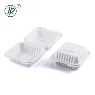 China Wholesale Microwavable 18oz Disposable Plastic Clamshell Food Container 6 Inch Hamburger Fries Food Packaging Lunch Boxes for sale