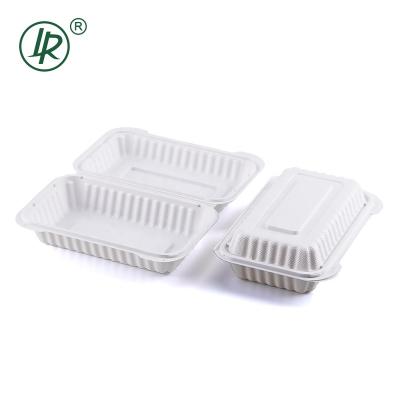 China Food Packaging 28OZ Rectangular Microwavable Safe Microwavable Plastic Takeout Bento Box Lunch Box Hinged Containers for sale