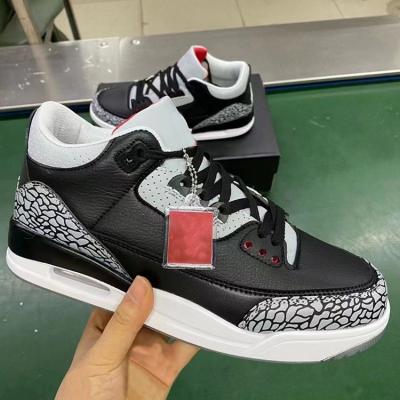 China Fashion\Genuine Leather Running Shoes Comfortable\Durable\Breathable\Lit Stock X Cheap Custom Wholesale Air 3s Sneakers Bulk Factory AJ3 Retro Basketball Shoes for sale