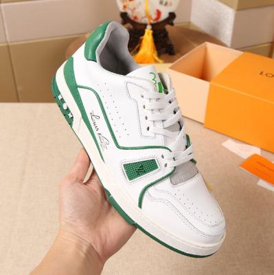 China Fashion\Low Top Basketball Shoes Comfortable\Durable\Breathable\Lit Brand Design Shoes Mens Womens Famous Luxury Soft Top Vintage Cowhide Leather 38-46 Green White for sale