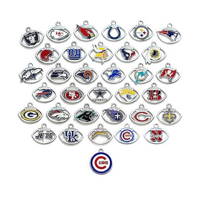 China Unique Design Casual/Sports Sports 32 American Football Teams Logo Nfl Ornament Alloy Drop Pendant Nfl Charm for sale