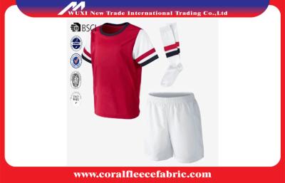 China Soft Quick Dry Polyester Custom Soccer Jerseys , Round Neck Short Sleeve Soccer Team Wear for sale