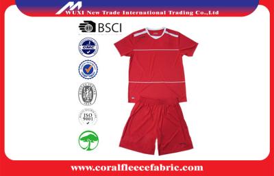 China Red Short Sleeve Sport Suits Custom Youth Soccer Jerseys / Basketball Team Uniforms for sale