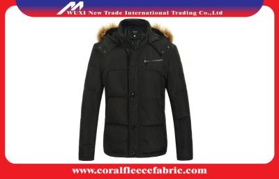 China Black Thick Winter Lightweight Down Jacket With Hood , Mens Casual Overcoat for sale