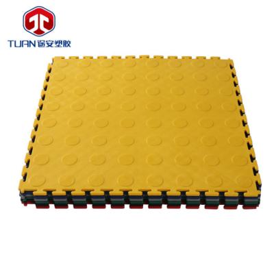 China PVC 400*400*6mm Industrial Interlocking Diamond Floor Tiles Mats Plates for Workshop Warehouse for sale