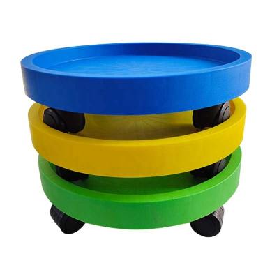 China Home and Garden Flower Pot Holder Plant Stand Movable Rotating Flower Pot Tray With Rolling With Wheels for sale