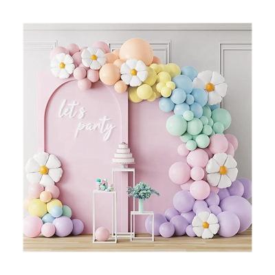 China Environmentally Friendly Donuts Party Backdrop Decorations Garland Kit Daisy Unicorn Macaron Rainbow Balloons Ice Cream Color Pastel for sale