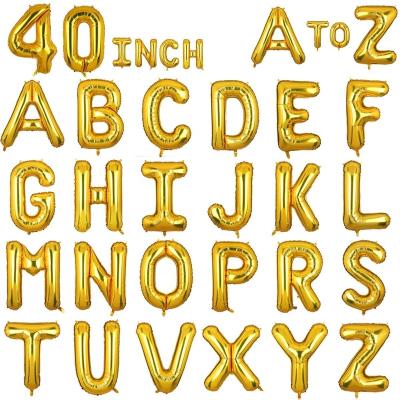 China Environmental Friendly Gold Rose Gold Mosaic Alphabet Silver Happy Birthday Party Decoration Mylar Balloons Giant 40 Inch Foil Helium Letter Balloons for sale