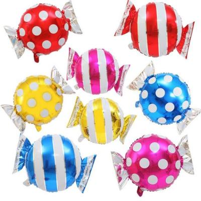 China Environmentally Friendly Christmas Party Mylar Film Birthday Cotton Candy Lollipop Round Foil Balloon 21 Piece Candy Shape Sweet Balloons for sale