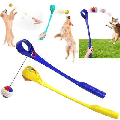 China Pet Bow Thrower Throwing Sticks Tennis Behavior Training Flying Sport Dog Ball Launcher Automatic Interactive Outdoor Pet Toys for sale