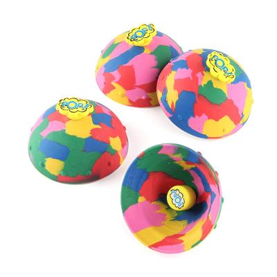 China New Arrival Eco-Friendly Relief Decompression Ball Spinning Noises Stir Toy Hip Hop Jumps Rubber Camouflage Bounce Bowl For Sale for sale