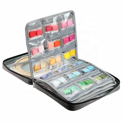 China Viable Portable Travel Hook Organizer Storage Bag Mesh Accessories Pocke Slots Empty Zipper Knitting Needle Case for sale