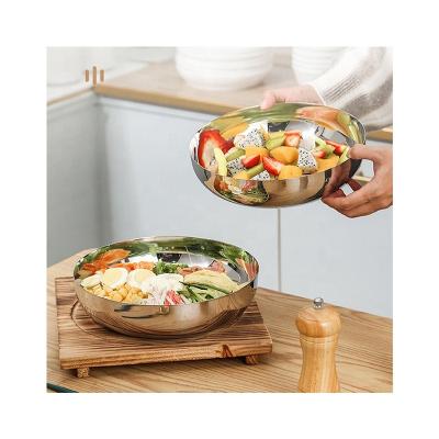 China Sustainable Nesting Metal Cereal Soup Ramen Noodle Rice Bibimbap Serving Bowl Set Stainless Steel Korean Mixing Salad Bowl for sale