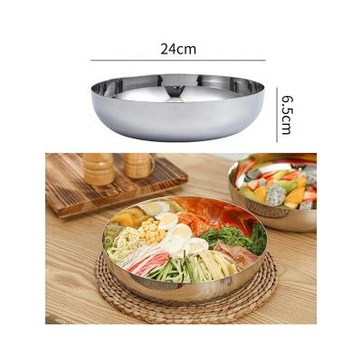 China Sustainable Nesting Metal Cereal Soup Ramen Noodle Rice Bibimbap Serving Bowl Set Stainless Steel Korean Mixing Salad Bowl for sale