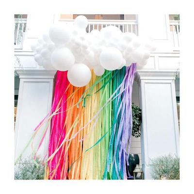 China White Latex Garland Party Balloons Rainbow Crepe Paper Flames Rainbow Baby Shower Environmental Friendly Birthday Decorations for sale