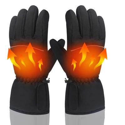 China Adjust Thermostatic Controller Wholesale Thermal Gloves Waterproof Winter Motorcycle Battery Heated Electric Gloves for sale