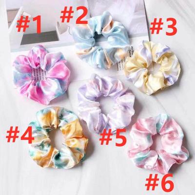 China Acceptable Logo Hair Ties Headband Satin Scrunchies Elastic Logo Hair Ties Acceptable Luxury Custom Silk for sale