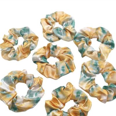 China Custom Logo Fashion Logo Hair Accessories Satin Scrunchies elastich hair ties acceptable for girls for sale