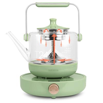 China 360 Degree Home Appliance 0.8l Rotation Bottom Transparent Electric Tea Glass Kettle With Infuser for sale