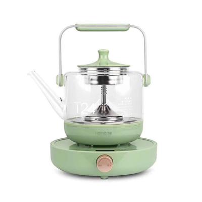 China 360 Degree Rotating Base 800ml 600w Mini Electric Glass Tea Kettle With Stainless Steel Infuser for sale