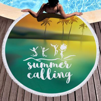 China QUICK DRY Personalized Towels Beach Round Summer Vacation Customized Microfiber Fashion Women Round Large Outdoor Travel Towels for sale