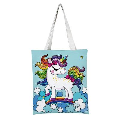 China Fashion unicorn pattern beach bag lightweight small size to slip it up to your shoulders for sale