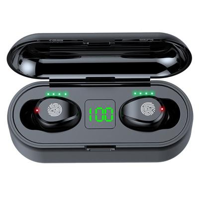 China hi-fi In-ear 9D stereo led display lcd 2000mah battery ipx7 waterproof BT 5.0 tws f9 audifonos auriculares wireless earphone earbuds for sale